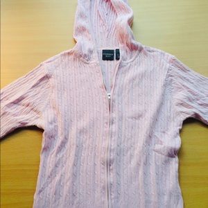 Pink Cable Knit Zip-Up Sweater - Copper Key